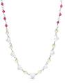 colier argint 925 inimi cu perle si cristale roz BB235150-RH-WF